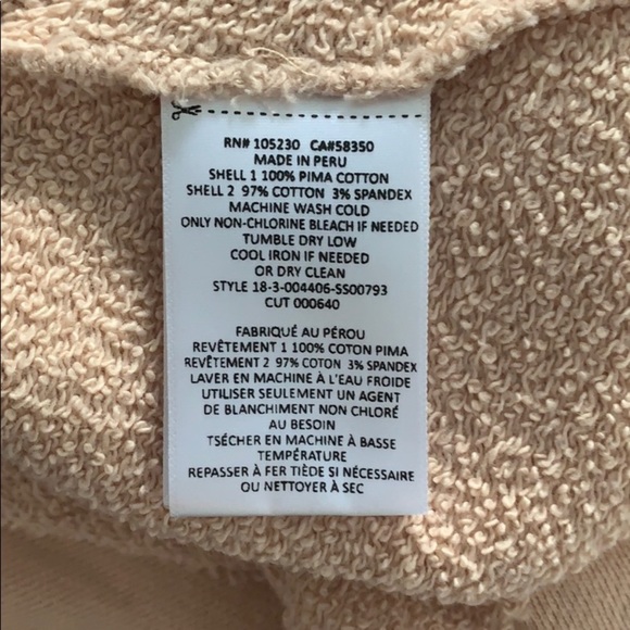 Current/Elliott Crop Ribbed Raw Edge Pullover Sweatshirt in Blush Size Small - Picture 6 of 6